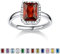 Bestyle Ring Silber 925 Frauen Bling Mondstein Juli Damenring Verstellbar Fingerring mit Rubin Roter Heilstein Modeschmuck für Mädchen