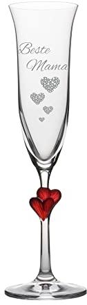 laser-diele Sektglas mit Gravur als Geburtstagsgeschenk – Personalisiertes Sektglas - Geschenke für Frauen – Muttertagsgeschenk – L'Amour (Beste Mama)