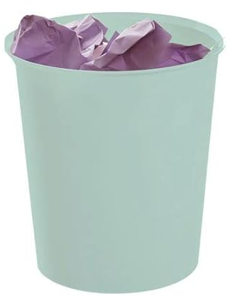 ARCHIVO 2000 Papelera PLASTICO ECOGREEN 100% RECICLADA 18 litros Color Verde Pastel, Multicolor, Único