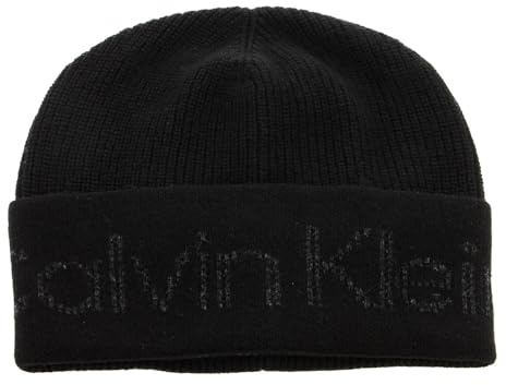 Calvin Klein Mütze Signature Branding Beanie CK Black schwarz