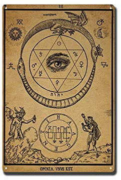 TSEZLOJH Blechmalerei Alchemie Ouroboros Poster Vintage Retro Feminismus 20,3 x 30,5 cm Zinnmalerei