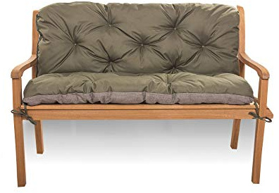 Dyna för hollywoodgunga, trädgårdsbänk, bänk med rygg, kudde för trädgårdsbänk, utomhus, bänkkudde (100 x 60 x 50, grön)