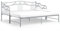 Hommdiy Ausziehsofa Bettgestell Ausziehbett Sofabett Tagesbett Schlafsofa Gästebett Bett Metallbett Bettsofa Sofa Couch Grau Metall 90x200 cm