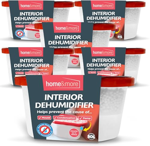 SOL 6pk Interior Dehumidifiers Disposable, 400ml Damp Traps Moisture Absorbers Multipack for Wardrobe, Windows & Home, Prevents Damp, Mould & Condensation, Ideal for Storage and Small Spaces