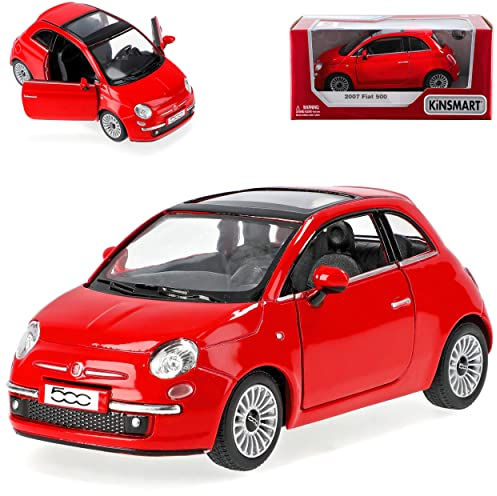 alles-meine.de GmbH FIAT 500 Nuova Rot Coupe Ab 2007 ca 1/43 1/36 Kins*mart Modell Auto mit individiuellem Wunschkennzeichen