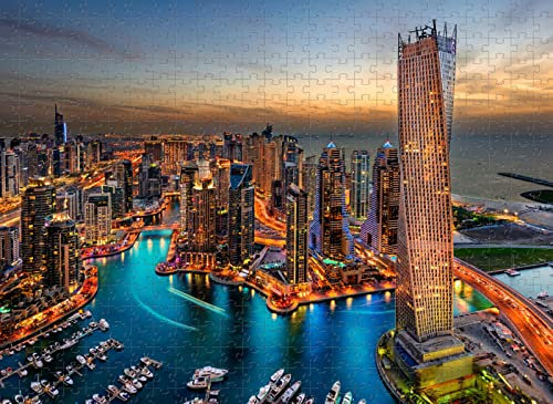 3000 Teile Puzzle Dubai Night View Puzzle Holzspielzeug Geschenk Home Decor