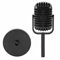 LANTRO JS Classico microfono dinamico retrò per voce, finto modello vintage con supporto, microfono antico, decorazione per costume per feste, riprese karaoke, (nero)