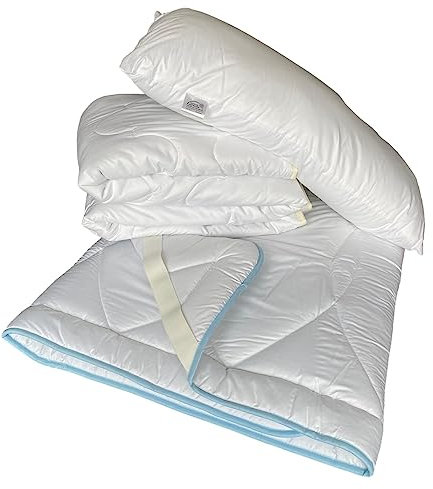 Alpenwolle Komplettset Bettset aus Polyester, 3-teilig - Oberbett - Unterbett - Kopfkissen (Größe Unterbett 90x200cm)