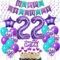Deko 22. Geburtstag Frau, Luftballons 22 Geburtstag deko Frauen lila, Geburtstagsdeko 22 Jahre Frauen Dekoration, Ballon 22. Geburtstag Frauen lila Tortendeko 22. Geburtstag deko Luftballon Frau
