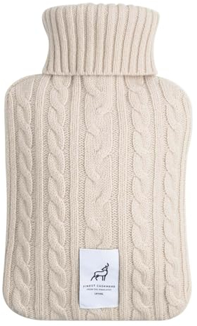 Öko 100% Kaschmir Wärmflasche gestrickt Bauchflasche Zopfmuster