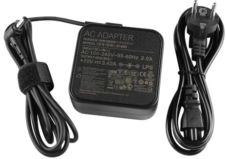 19V 3,42A 65W 5,5 * 2,5mm Chargeur Compatible avec ASUS Monitor ML238H ML239H MS202D MS202N MS208D MS208N MS236H MS238H MS246H MS248H MX239HR MX259H MX25AQ MX27AQ MX27UQ