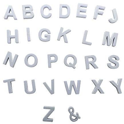 MINGZHE 124 Stück Magnetische Buchstaben, Dekorative Magnetische Eva-Alphabet-Buchstaben, Großbuchstaben, ABC-Magnete für Kühlschrank, Lehrmittel für Rechtschreibung und Lernen(Grau)