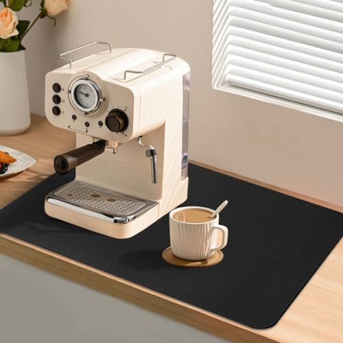 AUAUY Alfombrilla Escurreplatos, 40X60cm SúPer Absorbente Esterilla Escurridor, Antideslizante Tapete de Drenaje Absorbente, Alfombrilla de Secado de Platos para CafeteríA, Encimera, Gris