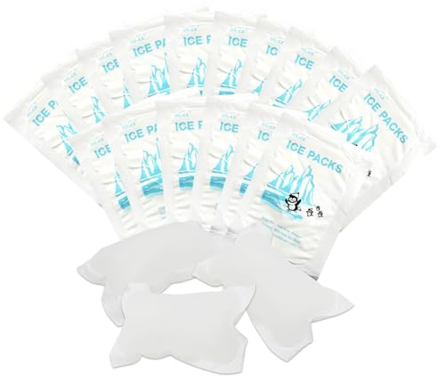 Paquetes de hielo para envío, hojas pequeñas reutilizables para paquetes de hielo seco, 20 paquetes, paquete de hielo para envío de alimentos congelados, mantiene los alimentos frescos y bebidas frías
