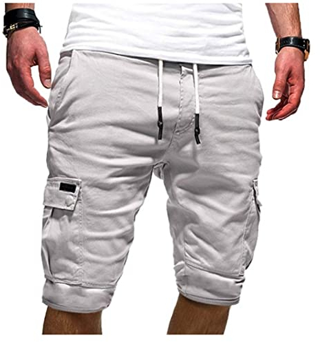 Generic Coupons Amazon Angebote Prime Shorts Herren 2024 Komfortable Kurze Hosen mit Taschen Sommershorts Regular Bodybuilding Sweatpants Basic Freizeit Wanderhose Baumwolle Luftige Trainingshose