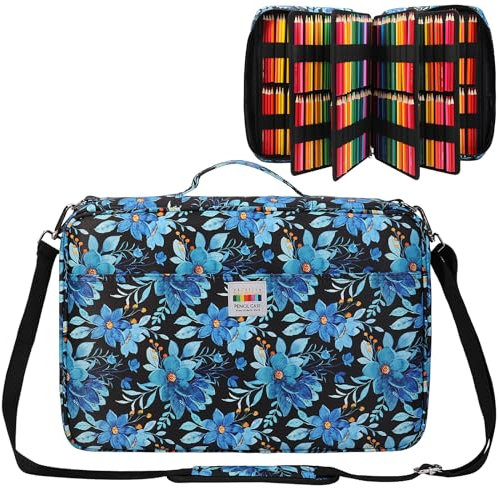 JAKAGO Trousse à crayons de grande capacité pour 480 crayons de couleur, étanche, organisateur pour crayons de peinture, artiste, pinceaux, feutre, surligneur, cadeau, Violet orchidée, Trousse à