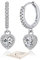 HEEYA Ohrringe Silber 925 Plattiert Herz Hängend Ohrringe Damen Klein Creolen mit Glitzer Zirkonia Hypoallergen Mini Creolen für Frauen