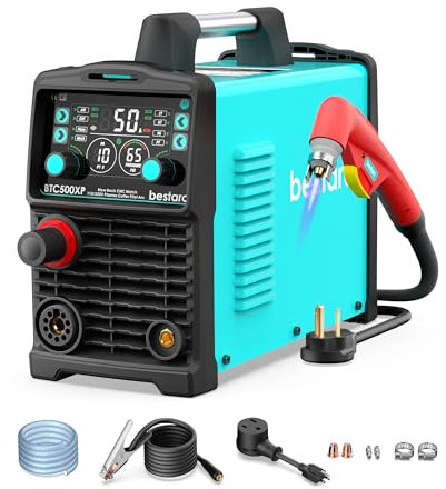 bestarc Plasmaschneider, [Rückblaspilotbogen] [Große LED] [Luftsensor] 50 A Nicht-HF CNC-bestarc Plasmaschneider-Maschine 110 V/220 V Dual-Spannung, 1,6 cm sauberer Schnitt, 2,5 cm maximaler Schnitt