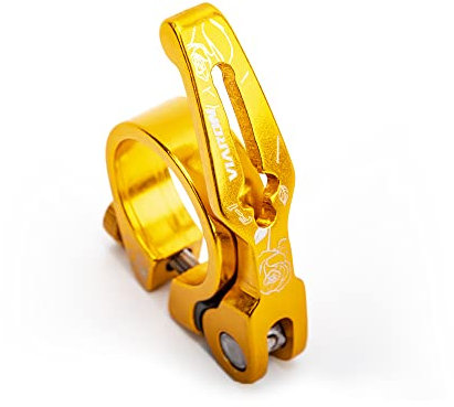 Sattelklemme Mtb Faltenrad Quick Release Sattelstütze-Klammer Ultraleicht Fahrradsitzpfostenhalterung 31.8/34.9mm Fahrradteile Sattelklemme(31.8mm Gold)