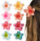 8 Piezas Pinza Pelo Flor Hawaianas, Clips de Pelo de Flor Colores Pinzas, Hair Garra Clip para Mujeres Niñas Diario Fiesta Boda Playa Viajes, Antideslizante