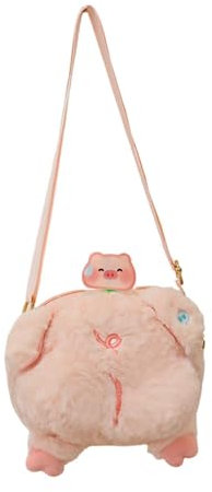 Dickly Damen-Umhängetasche mit niedlichem Schweinchen, schöne modische Tasche für Frühling, Reisen, Party, Urlaub, Schultertasche20cmx15cm