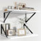 Floating Shelves for Wall, 16W x 12D White Wood Deep Wall Shelves Set of 2, Wide Floating Bookshelf for Living Room, Kitchen, Office, Bedroom, Laundry Room Storage & Decoration with Metal Bracket