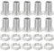 PATIKIL Kit de Pernos Hexagonales M10X18mm Y Tuercas, 10 Kit Tornillos Huecos de Rosca Fina Surtidos, Tornillo de Cabeza Hexagonal a Través de Perno de Agujero, Fijadores de Candelabros