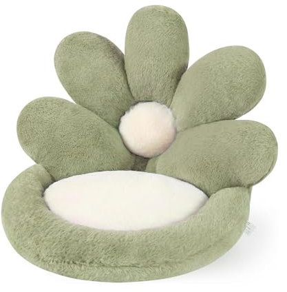 Blumenkissen, 50cm Blumenförmiges Rückenkissen Sitzkissen, Blumenbodenkissen, Rückenkissen Sitzkissen, Stuhlkissen Sitzkissen, Plüsch Komfort Sitzkissen für Zuhause Sofa Deko (Grün)
