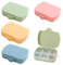 4 PCS Tablettenbox, Pillendose Klein für Unterwegs, tablettendose, Kleine Pillen-Organizer-Box, Tragbarer Vitamin-Halter, Rund Pillendose 6 Fächer