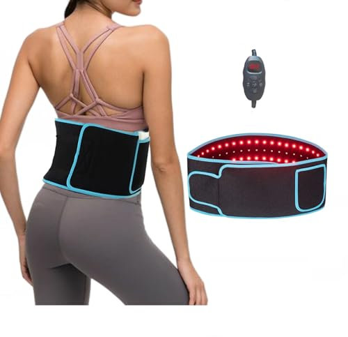 Rotlichttherapie, 660 nm & 850 nm Infrarot-Hüftgürtel, Heizkissen für Rücken, Bauch, Schulter, Arm, Beingelenkschmerzlinderung, Durchblutungsförderung, mit 5 Stufen, 7 Timer