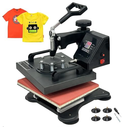 otmechl Wärmepresse, 30 x 25 cm, Wärmepresse, digitale Sublimations-Wärmepresse, 360-Grad-Rotations-Wärmepresse für T-Shirts, Kappen, T-Shirts und Tassen