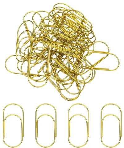 PATIKIL 100pcs 2inch Paper Clip, 50mm Large Paper Clip Cute Huge Metal Clips Rust-Proof Strong Durable Bulk Big for Office, Gold