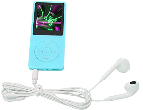Lecteur Mp3/Mp4, écran de 1,8 Pouce Mémoire de 8 Go Extensible de 64 Go 30 Heures D'autonomie Léger Portable Multifonction Lecteur Mp3 avec Radio FM pour Hommes et Femmes (Blue)
