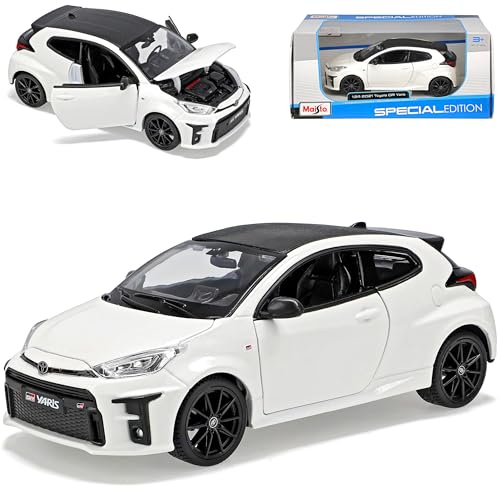 alles-meine.de GmbH T*o*y*o*t*a Yaris GR XP21 Weiss Ab 2020 1/24 Modell Auto mit individiuellem Wunschkennzeichen