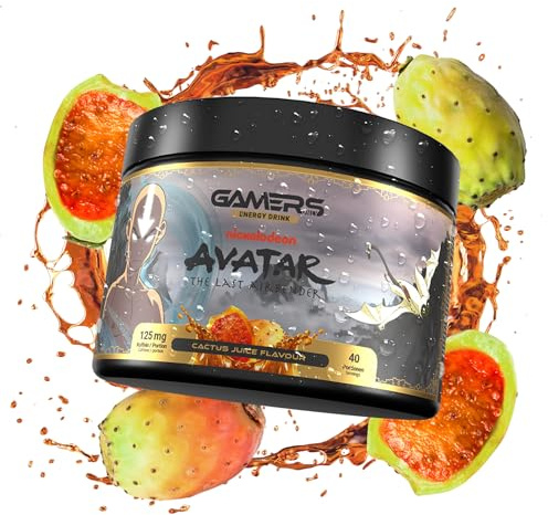 Gamers Only Energy Pulver AVATAR Cactus Juice [MIT KOFFEIN & ZERO ZUCKER ] 40 Portionen | Energy Drink Pulver | Erhöht die Konzentration & Reaktionen | 125MG Koffein & L-Tyrosin & Vitaminen