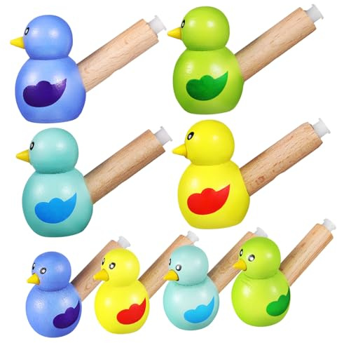 Gogogmee Holzpfeifenspielzeug Cartoon Vogelpfeifen Für Kinder Kleinkinder 8 Stück Musikspielzeug Vogelmotiv Geschenk Spielspaß