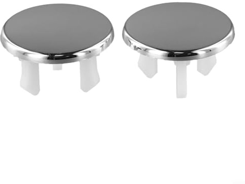 EXTRWORY Lot de 2 cache-trop-pleins pour lavabo de salle de bain - Finition chromée - Convient pour une utilisation à la maison ou à l'hôtel - Argenté