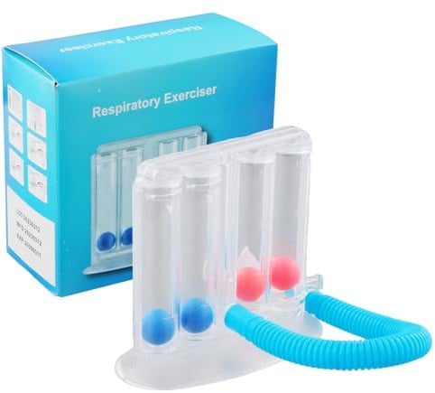 Lungentrainer Atemtrainer mit 4 Bunten Bällen, Ergotherapie Lungentrainer, Deep Breathing Lung Exerciser, Lungenfunktion Tiefatemtrainer mit 4-Kammer, Lungentrainer für tiefes Atmen, Waschbar