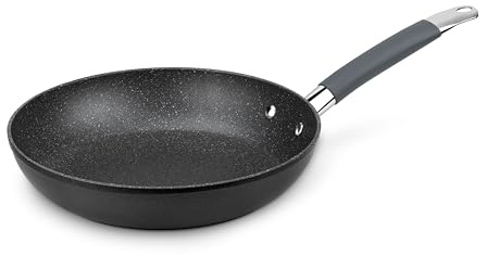 BRA Master | Sartén 28 cm, aluminio forjado con mango acero inox | Aluminio forjado, con mango de Acero Inoxidable recubierto de silicona, aptas para todo tipo de cocinas, incluida inducción