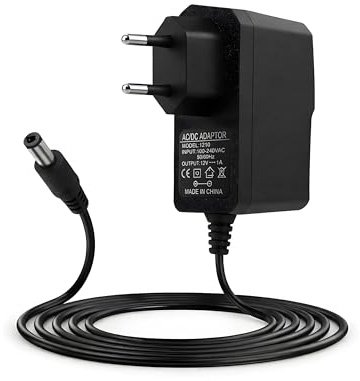 Adaptateur Secteur 12V 1A Universel Alimentation AC/DC 100-240V 50/60Hz, Chargeur avec Prise Jack 5.5x2.1mm pour LED, Caméra, Routeur, TV Box et Autres Appareils Électroniques (1,5M)