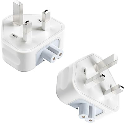 Flomiara 2 Stücke Reiseadapter Europa auf UK, AC Adapter UK Stecker, Adapterstecker für Apple Ladegeräte UK-Stecker für iPad iPhone MacBook Air Netzteil Reiseadapter Großbritannien
