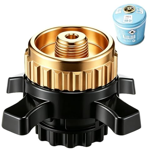 Indrnif Kocherzubehör Gaskartuschen Adapter kompatibel mit Campingaz CV Easy Clic auf EN417 Schraubventil, Gasadapter luftdichte Verbindung für Camping- & Outdoor