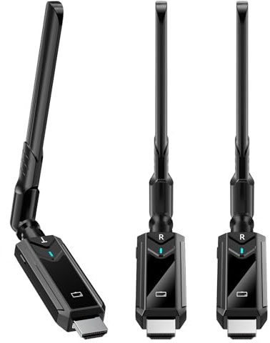 Wireless HDMI Transmitter and 2 Receivers, Support Wireless Receiving 2.4/5G 350M/1148FT 1080P Full HD, for Streaming Videography/PCs/TV-Box/Blu-ray to HDTV/Projector/Tablet/Mobiles