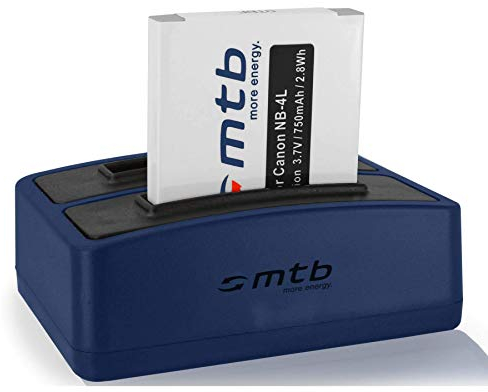Batterie + Double Chargeur (USB) NB-4L pour Canon IXUS 40, 55, 60, 220 HS, 255 HS.../ Powershot SD780 is, SD1100 is, SD1400 is ...v. liste