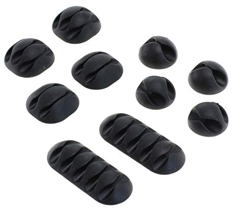 OTB Kabelmanagement - Kabelclips/Kabelhalter - 10er Set Schwarz