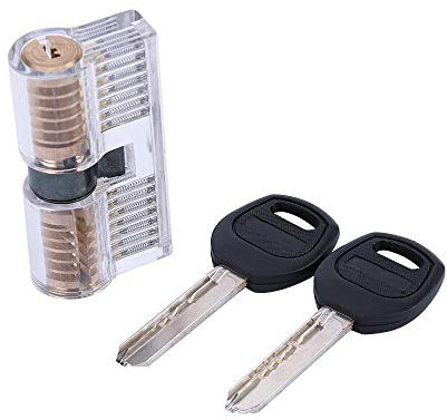 GanzuasBumping Cerradura de formación con combinación, seguridad multipuntos, practica principiantes, metacrilato y acero, transparente