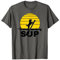 Stand Up Paddling Dog SUP Lustiges T-Shirt