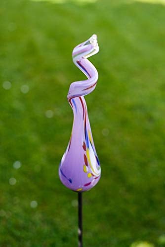 Gardecor Rosenkugel auf Stab – Handgemachte Garten Dekoration, Hohe Qualität, Winterfeste Deko Kugeln (Violett)