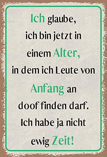 Schatzmix Blechschild Spruch Leute doof Finden darf Metallschild Wanddeko 20x30 tin Sign