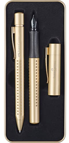 Faber-Castell Grip Edition Fountain Pen and Ballpoint Pen Set - Gold